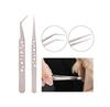 Axtella Set of 2 Anti-Static Stainless Steel Tweezers- Straight & Curved Tips view 2