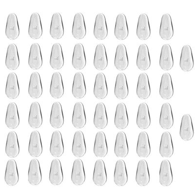 25 Pairs Air Bag Eyeglass Nose Pads Non-Slip Air Chamber Eyeglasses Nose Pads D-Shape Screw-in Anti-Slip Soft Silicone Nose Pads for Glasses, Sunglasses, and Eye-wear (15mm,Clear)