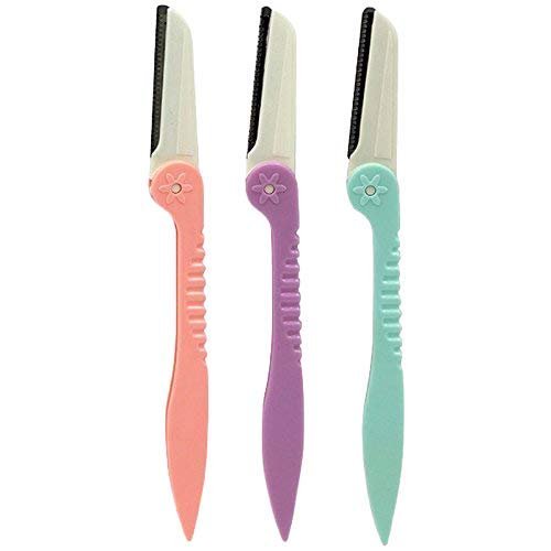 ECOSOFT AYURVEDA-3Pcs Folding Eyebrow Shaper Trimmer Eyebrow Shaver, Facial Hair Razor, Hair Shaving Grooming Trimmer Tools Set With Safety Net, For Both Women And Men.