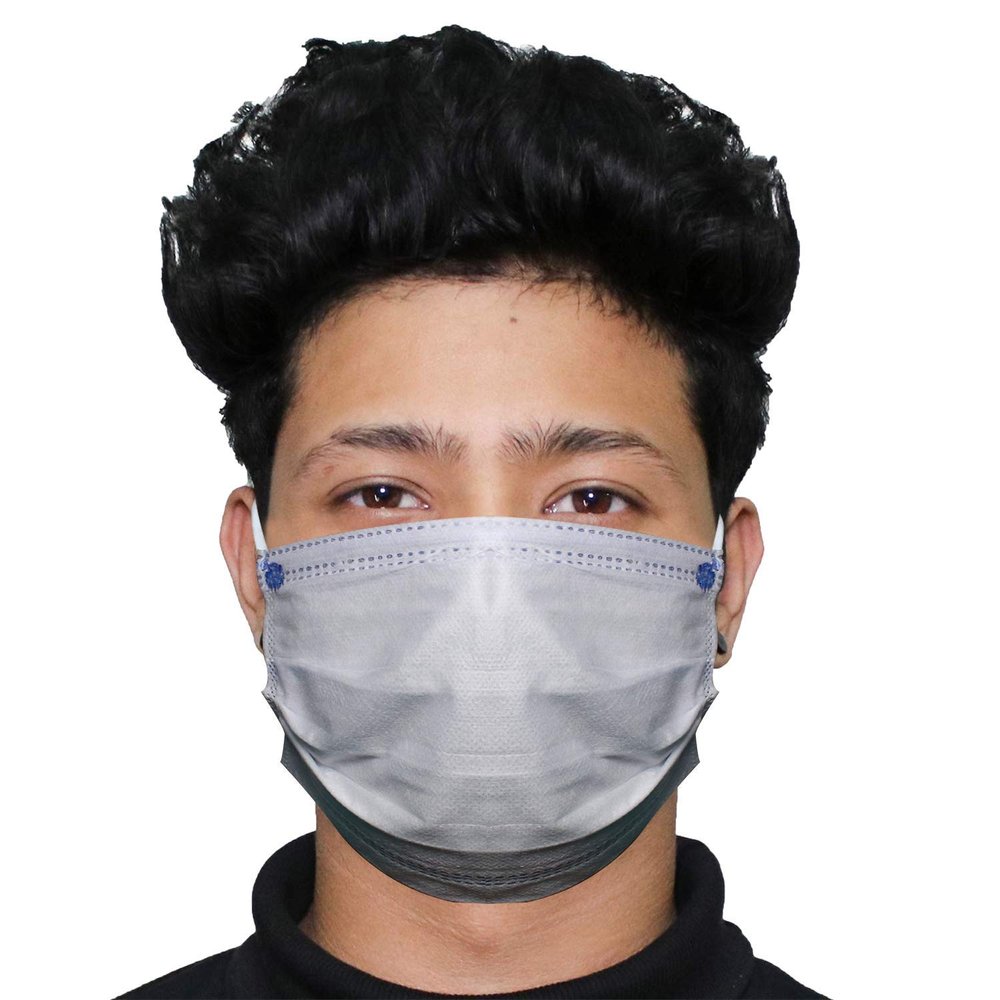 Casago OR0015 FDA Approved 4 Ply Non Surgical Disposable Face Mask with 2 Layer Meltblown Filter & Nose Pin 20 GSM Unisex Non-woven Fabric Nose Mouth Protection Cover (75 Pcs)
