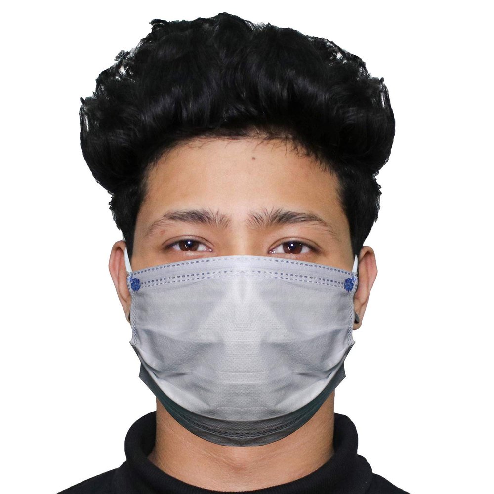 Casago OR0010 FDA Approved 4 Ply Non Surgical Disposable Face Mask with 2 Layer Meltblown Filter & Nose Pin 20 GSM Unisex Non-woven Fabric Nose Mouth Protection Cover (50 Pcs)