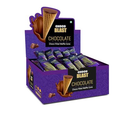  Pure Temptation Chocoblast Waffle Cones [30 Pieces]  | Chocolate Gift Box  | Snacks for Kids & Adults  | Non-Meltable Gift Pack  | Individually Wrapped Chocolate Cone Bites  | Chocolate-Filled Waffle Cone  | Perfect for Birthday , Christmas 