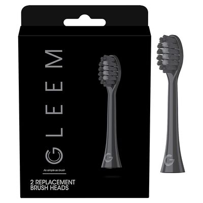GLEEM Electric Toothbrush Refill Head, 2 count, Black