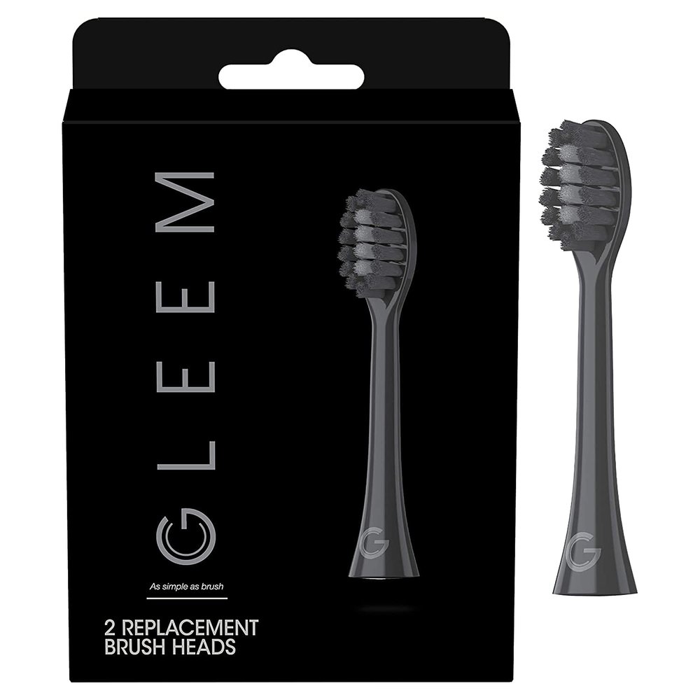 GLEEM Electric Toothbrush Refill Head, 2 count, Black
