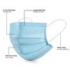 FUTRO MODA Melt-Blown Fabric Disposable Face Mask with Nose Clip (Blue, Pack of 200) for Unisex disposable face mask 3 ply with ear loop (200) view 3
