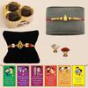 BOGATCHI AA-5 Rakhi for Brother with Chocolates, Designer Rakhi, Gold Rakhi, Rakhi Set of 2, Rakhi for Brother Combo, Rakhi for Brother with Gift, with Card and Roli-Chawal view 1