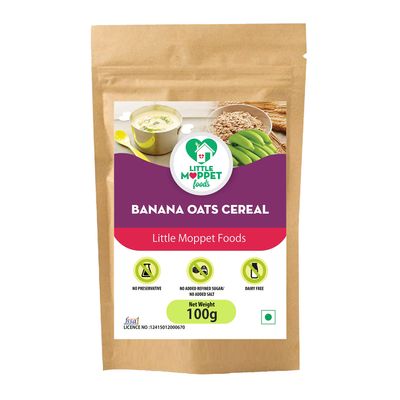 Little Moppet Foods Banana Oats Cereal (100 Gram)