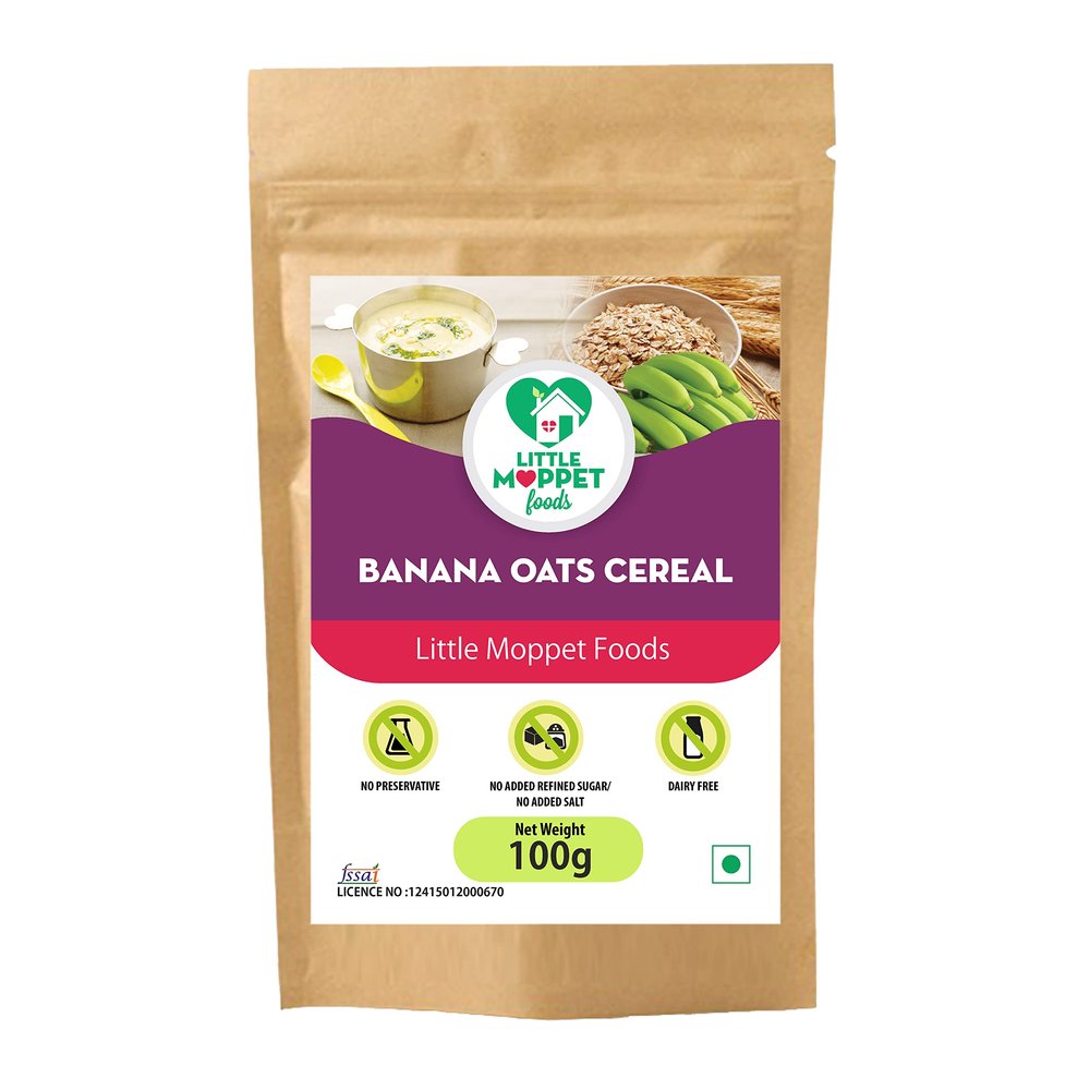 Little Moppet Foods Banana Oats Cereal (100 Gram)