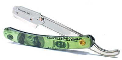 Fortive Flag Printed Stainless Steel Shaving Straight Edge Barber Salon Razor For Gentlemen