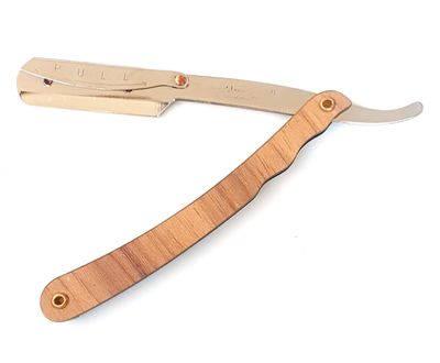 Fortive Printed Wooden Finish Handle Stainless Steel Straight Edge Barber Salon Razor For Gentlemen