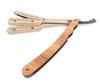 Fortive Printed Wooden Finish Handle Stainless Steel Straight Edge Barber Salon Razor For Gentlemen view 3