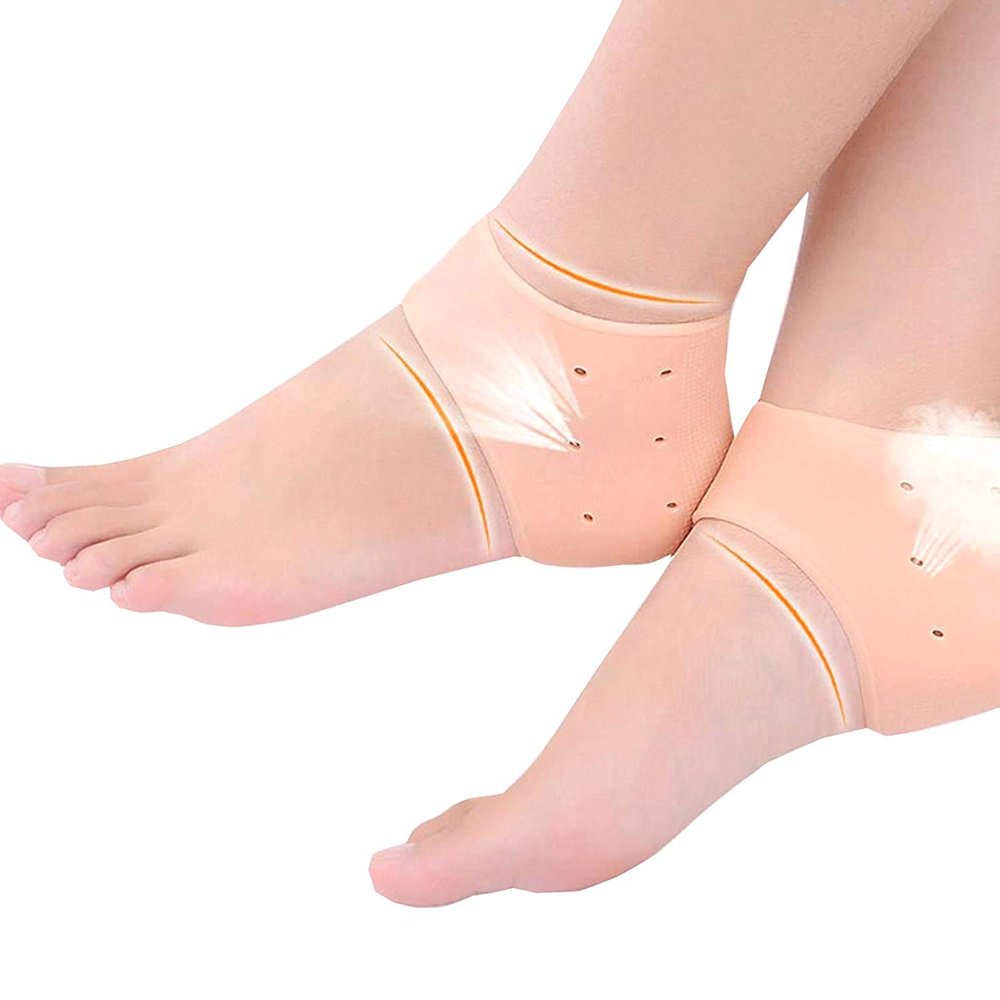 AFIYA Silicone Gel Heel Pad Skin Socks For Pain Relief Pain Protector Moisturizing Breathable Anti Crack Socks- 1 Pair