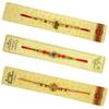 Almoda Creations Rakhi Gift For Brothers 3 Antique Panchdhatu Rakhi, Rakhi Greeting Card, Cadbury Celebrations Chocolates, Tilak Pouch & Kalawa, Rakhi Gift Box, Personalized Message view 4