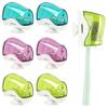 Framendino 6 Pack Toothbrush Head Covers with Suction Cup, Portable Toothbrush Protective Case for Home Travel Outdoor Camping view 1