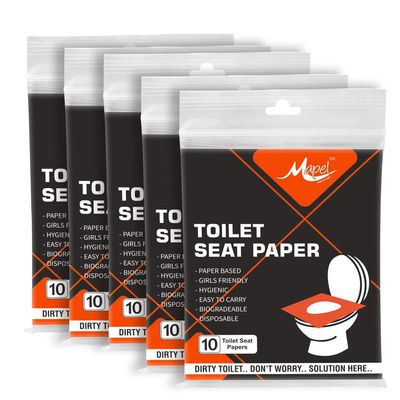 Mapel Disposable Seat Paper Cover Pack of 5 Pack (50 sheets) Easy to Dispose, Nature Friendly