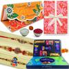 Almoda Creations Rakhi Combo Set For Brother, Multi Fold Greeting Card, Cadbury Celebrations Pack, Roli Moli, Kalawa, Rakhi Gift Box, Personalized Rakhi Message view 1