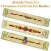 Almoda Creations Rakhi Combo Set For Brother, Multi Fold Greeting Card, Cadbury Celebrations Pack, Roli Moli, Kalawa, Rakhi Gift Box, Personalized Rakhi Message view 2