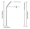 Mezon SS Reusable Curvy Curve Drinking Straw - Dip and Sip Eco Friendly with Free Cleaning Brush Dishwasher Safe (4 Pcs Pack) view 2