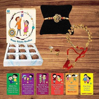 BOGATCHI LUM-15 Rakhi for Brother and bhabhi with Chocolate, Rakhi for Bhai and Bhabhi, Premium Lumba Rakhi Set, Lumba Rakhi Combo, Rakhi Lumba Set, Bhaiya- Bhabhi Rakhi Set with Chocolates 90g