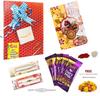 Almoda Creations Bhaiya Bhabhi Rakhi with Gift (2 Rakhi, Rakhi Greeting Card, 5 Cadbury Chocolates, Tilak Pouch & Kalawa Roll, Rakhi Gift Wrapping, Custom Rakhi Message) view 1