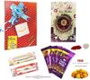 Almoda Creations Rakhi for Brother and Bhabhi (2 Rakhi, Rakhi Greeting Card, 5 Cadbury Chocolates, Tilak Pouch & Kalawa Roll, Rakhi Gift Wrapping, Custom Rakhi Message) view 1
