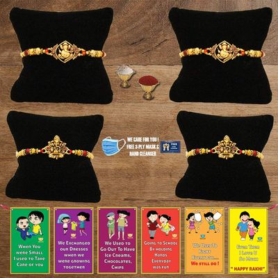 BOGATCHI D4Db-2 Rakhi for Brother with Chocolate, Rakhi Set of 4, Premium Rakhi Set of 4 with Chocolates, 4 Rakhi Combo, Rakhi for Brother Combo , 50g
