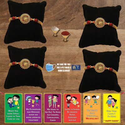 BOGATCHI D4Da-2 Rakhi for Brother with Chocolate, Rakhi Set of 4, Premium Rakhi Set of 4 with Chocolates, 4 Rakhi Combo, Rakhi for Brother Combo , 50g