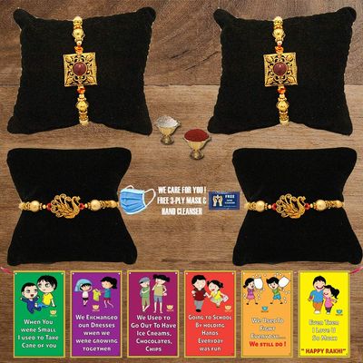 BOGATCHI F4Fa-17 Rakhi for Brother with Chocolate, Rakhi Set of 4, Premium Rakhi Set of 4 with Chocolates, 4 Rakhi Combo, Rakhi for Brother Combo , 50g