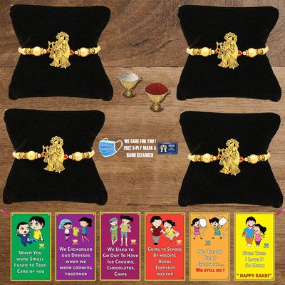BOGATCHI D4Da-5 Rakhi for Brother with Chocolate, Rakhi Set of 4, Premium Rakhi Set of 4 with Chocolates, 4 Rakhi Combo, Rakhi for Brother Combo , 50g