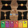BOGATCHI E4Ea-7 Rakhi for Brother with Chocolate, Rakhi Set of 4, Premium Rakhi Set of 4 with Chocolates, 4 Rakhi Combo, Rakhi for Brother Combo , 50g view 1