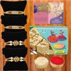 BOGATCHI E4Ea-6 Rakhi for Brother with Chocolate, Rakhi Set of 4, Premium Rakhi Set of 4 with Chocolates, 4 Rakhi Combo, Rakhi for Brother Combo, 50g view 1