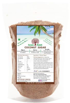 GreenHabit Coconut Sugar Natural Sweetener, Sugar Alternative | Vegan |Unrefined | Sugar for Coffee, Tea & Recipes | Non GMO (250)