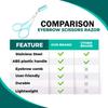 Eyebrow Trimmer with Razors, Eyebrow Scissors Comb for Women and Men, All-in-One Shaper Epilator Hair Remover, Multipurpose Exfoliating Dermaplaning Tool Razors Set-1 Pack view 2
