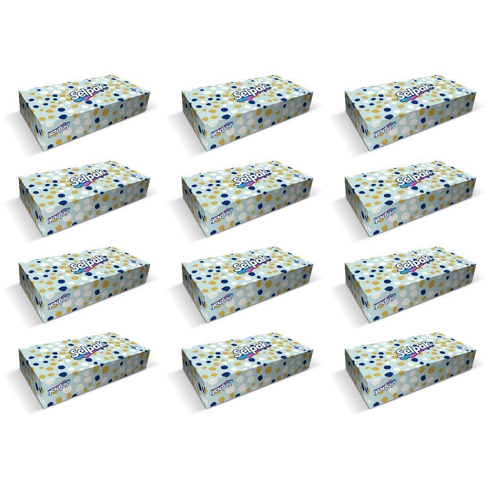 Selpak Mini Facial Tissue Box 3 Ply 70 Sheets Per Box (12)