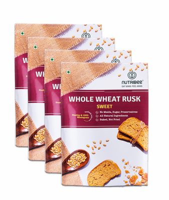 Nutribee 100% Whole Wheat Atta Rusk | Refined Sugar-Free | Healthy Diet Toast | No Maida and Sugar | No Preservatives | 800g