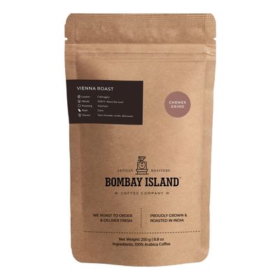 Bombay Island Coffee Vienna Roast | Dark Roast | Freshly Roasted 100% Arabica Coffee | 250 Gm | Chemex Grind