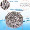 EleQit Stainless Steel Wool Scrubber Sponge Pack of 6 for Removing Tough Dirt, Grease, Oil or Stains from Dishes, Pots, Stovetops, Drip Pan, Cookware, Kitchenware view 2