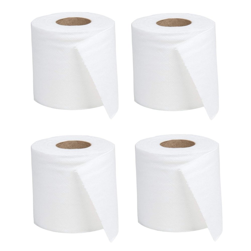 M's Solutions & Enterprises 2 Ply Toilet Tissue Paper/Tissue Roll for Bathroom| Pack of 4 Paper tissue rolls (10 x 10) (300 Sheets per Roll)