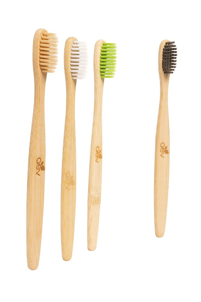 AEV Eco friendly bamboo tooth brush with Biodegradable bristles combo pack of four brushes