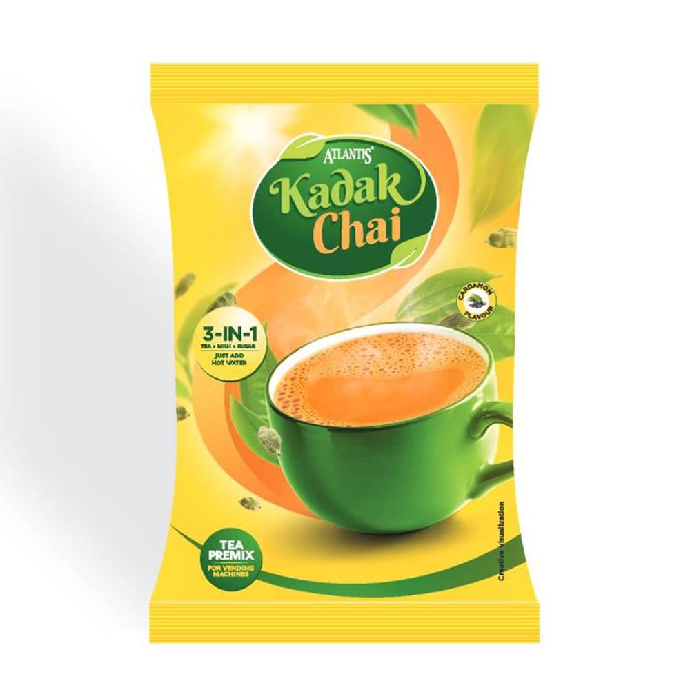 ATLANTIS Kadak 3-in-1 Cardamom Tea Premix Powder | 1KG Pack | No Milk, Sugar Required