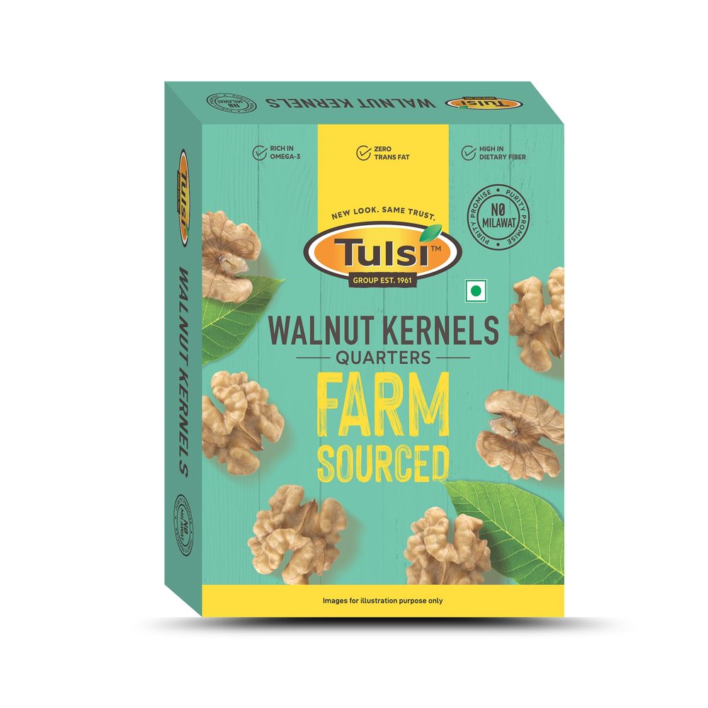 Tulsi California Walnut Kernels Quarter 200g | Brain Food | Without Shell | Akhrot Giri | Rich in Omega-3 | Delightful Snack | Crunchy Nuts | Rich in Dietary Fiber