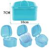 Denture Bath Box Cup, Complete Clean Care for Dentures, Clear Braces, Mouth Guard, Night Guard & Retainers,Traveling view 4