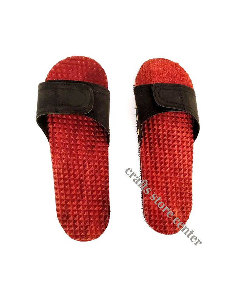 Crafts Store Center Brown Wooden Acupressure Massager Slipper/Sandle For Men/Women