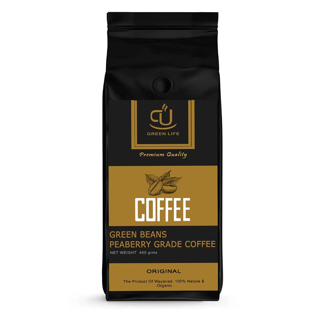 Green Life Roasted Coffee peaberry 400gm from Wayanad,Kerala