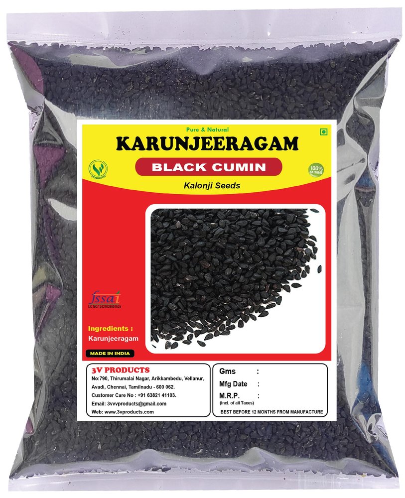 3V PRODUCTS Karunjeeragam 100g | Kalonji Seeds | Black Cumin | Nigella