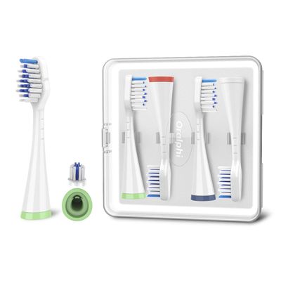 Oralphi Replacement Toothbrush Heads for Waterpik Complete Care 5.0 & 9.0, 4 Pack Brush Heads with Storage Case