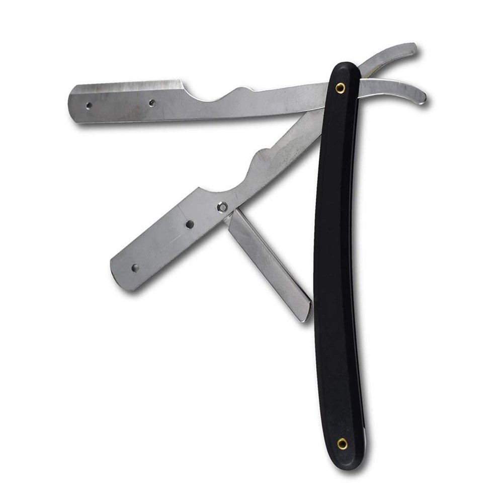 Verceys Classic old school razor Professional Salon Folding Black Razor Ustra Stainless Steel Straight Edge Barber Razor For Men