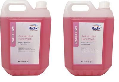 RADIX HW+ : Antibacterial Germ protection Handwash Liquid Refill - Kills 99.9% Harmful Bacteria and Germs (pack of 2, 2x5Ltr)
