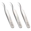 Beaditive High Precision Curved Tip Tweezers 3 Pack - 4.5" Craft Tweezers for Sewing, Beading & DIY Crafts - Non-Serrated Jewelry Tweezer Set with Fine Curved Tips - Stainless Steel Hobby Tweezers view 1