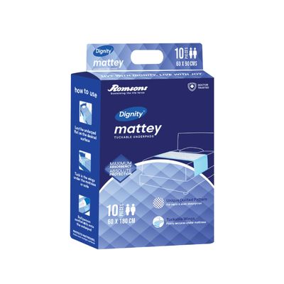 Dignity Mattey Disposable Tuckable Underpads for Adults, 60x180 cm (10 Pieces)
